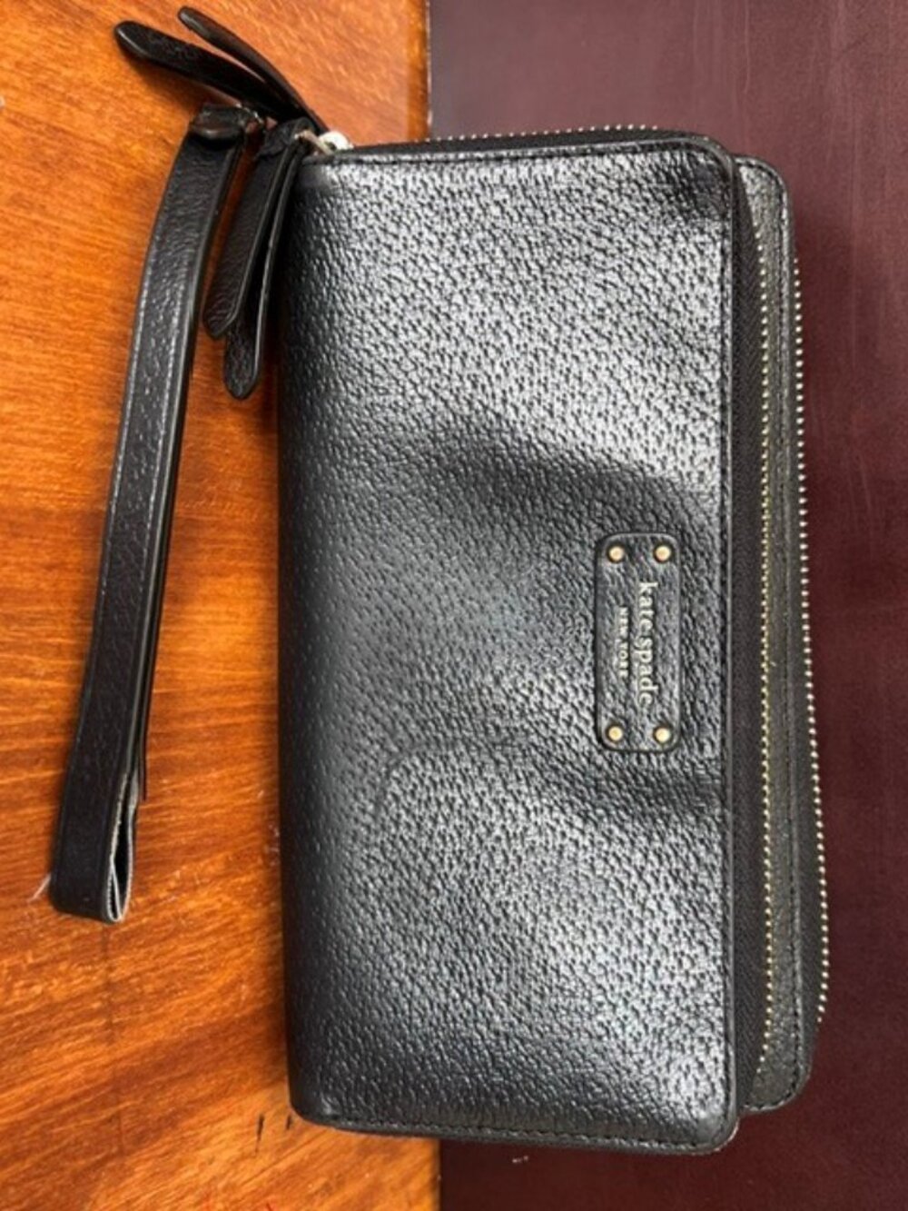 Kate Spade Black Leather Dual Zip Wallet
